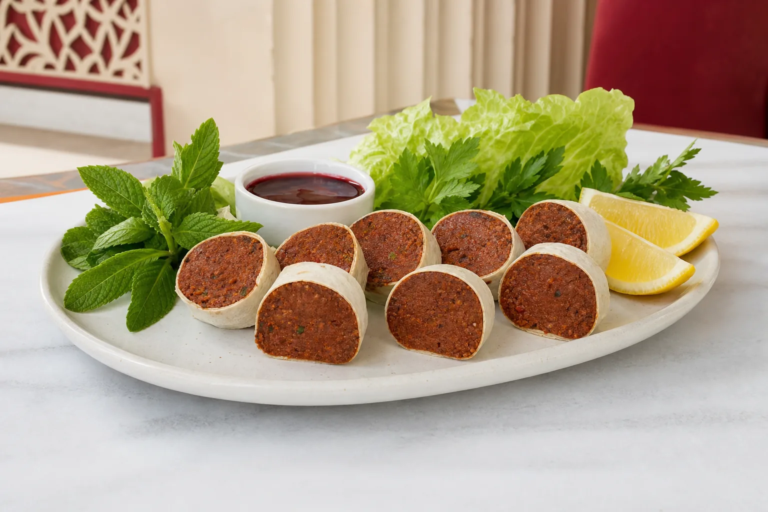 Klasik çiğköfte sushi tabağı
